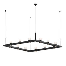  20QKS04C - 4' Square LED Pendant with Etched Cylinder Uplight Trim