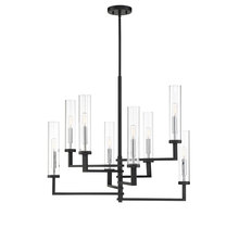  1-2139-8-67 - Folsom 8-Light Adjustable Chandelier in Matte Black with Polished Chrome Accents