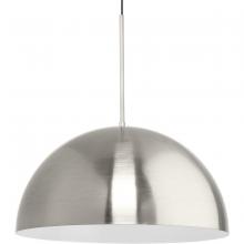  P500380-009 - Perimeter Collection One-Light Brushed Nickel Mid-Century Modern Pendant with metal Shade