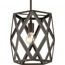  P500421-129 - Saucedo Collection One-Light Architectural Bronze Modern Pendant