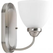  P2913-09 - Heart Collection One-Light Brushed Nickel Etched Glass Farmhouse Bath Vanity Light