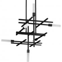  P400264-031-30 - Quadrant LED Collection Six-Light Matte Black Modern Style Chandelier Light