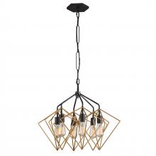  261P06AGRB - Metropolis 6-Lt Pendant - Antique Gold/Rustic Bronze