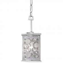  293M01MS - Fascination 1-Lt Hex Mini Pendant - Metallic Silver