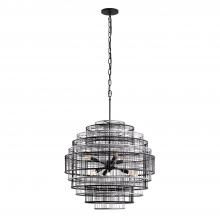  333C06BLGR - Vivienne 6-Lt Orb Pendant - Black/Grey