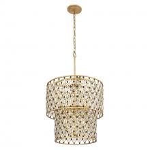  345C07FGMB - Windsor 7-Lt 2-Tier Crystal Chandelier - French Gold/Matte Black