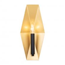  361W01MBFG - Malone 1-Lt Sconce - Matte Black/French Gold