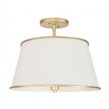  364S04MWFG - Coco 4-Lt Semi-Flush - Matte White/French Gold