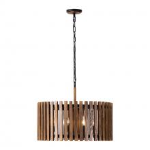  387P06MBW - Suratto 6-Lt   Pendant - Matte Black/Medium Walnut