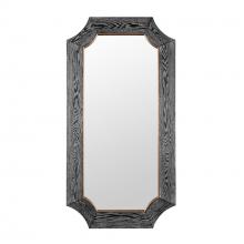  449MI28A - Farra 28x54 Wall Mirror - Cerused Black/Weathered Brass