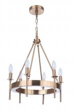  54326-SB - Larrson 6 Light Chandelier in Satin Brass