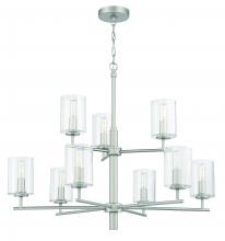  55629-SN - Hailie 9 Light Chandelier in Satin Nickel