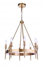  54328-SB - Larrson 8 Light Chandelier in Satin Brass