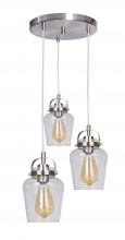  53592-BNK - Trystan 3 Light Pendant in Brushed Polished Nickel