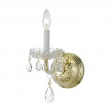  1031-PB-CL-S - Traditional Crystal 1 Light Swarovski Strass Polished Brass Sconce