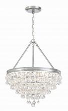  136-CH - Calypso 6 Light Crystal Teardrop Polished Chrome Chandelier