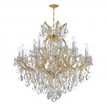  4418-GD-CL-S - Maria Theresa 19 Light Swarovski Strass Crystal Gold Chandelier