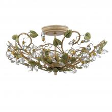  4840-CT - Josie 5 Light Champagne Green Tea Semi Flush Mount