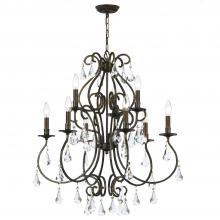  5019-EB-CL-S - Ashton 9 Light Swarovski Strass Crystal English Bronze Chandelier