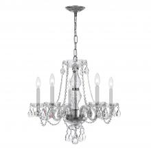  5085-CH-CL-SAQ - Traditional Crystal 5 Light Spectra Crystal Polished Chrome Chandelier