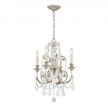  5114-OS-CL-MWP - Regis 4 Light Hand Cut Crystal Olde Silver Chandelier