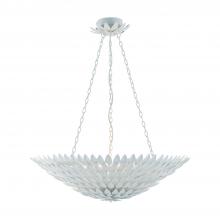  519-MT - Broche 8 Light Matte White Chandelier