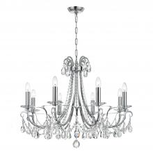  6828-CH-CL-S - Othello 8 Light Swarovski Strass Crystal Polished Chrome Chandelier