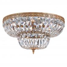  730-OB-CL-S - Crystorama 8 Light Swarovski Strass Crystal Olde Brass Flush Mount