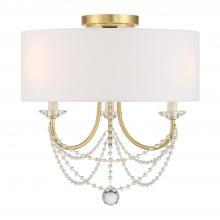  DEL-90803-AG_CEILING - Delilah 3 Light Aged Brass Semi Flush Mount