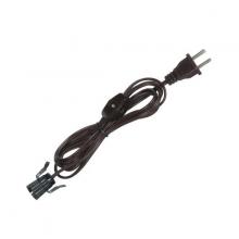  80/1787 - 8 Foot #18 SPT-2 Brown Cord, Switch, And Plug (Switch 17" From Socket)