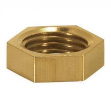  90/1700 - Brass Hexagon Locknut; 1/8 IP; 1/2" Hexagon; 3/16" Thick; Unfinished