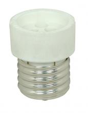  90/2433 - Medium To GU10 Reducer; White Finish; E26 - GU10 (No Locking Feature); 3/4" Overall Extension;