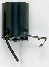  90/595 - Snap-In Socket; Bracket Extends 1/2" From End Of Socket; 7" AWM B/W Leads 105C; 1-1/2"