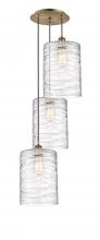  113B-3P-AB-G1113-L - Cobbleskill - 3 Light - 16 inch - Antique Brass - Cord Hung - Multi Pendant