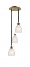  113B-3P-AB-G441 - Brookfield - 3 Light - 12 inch - Antique Brass - Cord Hung - Multi Pendant