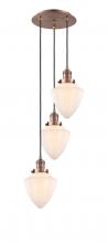  113F-3P-AC-G661-7 - Bullet - 3 Light - 14 inch - Antique Copper - Cord hung - Multi Pendant