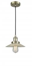  201C-AB-G2-LED - Halophane - 1 Light - 9 inch - Antique Brass - Cord hung - Mini Pendant