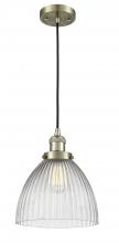  201C-AB-G222-LED - Seneca Falls - 1 Light - 10 inch - Antique Brass - Cord hung - Mini Pendant