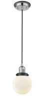  201CBP-PNBK-G201-6 - Beacon - 1 Light - 6 inch - Polished Nickel - Cord hung - Mini Pendant