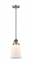  201CSW-AB-G181-LED - Canton - 1 Light - 6 inch - Antique Brass - Cord hung - Mini Pendant