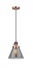  201CSW-AC-G43-LED - Cone - 1 Light - 8 inch - Antique Copper - Cord hung - Mini Pendant