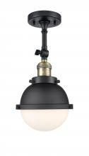  201F-BAB-HFS-61-BK-LED - Hampden - 1 Light - 7 inch - Black Antique Brass - Semi-Flush Mount