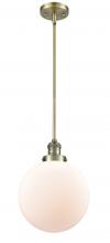  201S-AB-G201-10-LED - Beacon - 1 Light - 10 inch - Antique Brass - Stem Hung - Mini Pendant