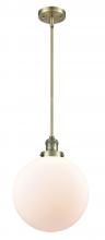  201S-AB-G201-12-LED - Beacon - 1 Light - 12 inch - Antique Brass - Stem Hung - Mini Pendant