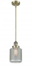  201S-AB-G262-LED - Stanton - 1 Light - 6 inch - Antique Brass - Stem Hung - Mini Pendant