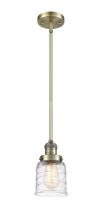  201S-AB-G513-LED - Bell - 1 Light - 5 inch - Antique Brass - Stem Hung - Mini Pendant