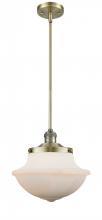  201S-AB-G541-LED - Oxford - 1 Light - 12 inch - Antique Brass - Stem Hung - Mini Pendant