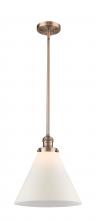  201S-AC-G41-L-LED - Cone - 1 Light - 12 inch - Antique Copper - Stem Hung - Mini Pendant