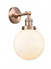  203-AC-G201-8-LED - Beacon - 1 Light - 8 inch - Antique Copper - Sconce