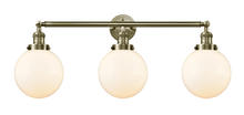  205-AB-G201-8-LED - Beacon - 3 Light - 32 inch - Antique Brass - Bath Vanity Light